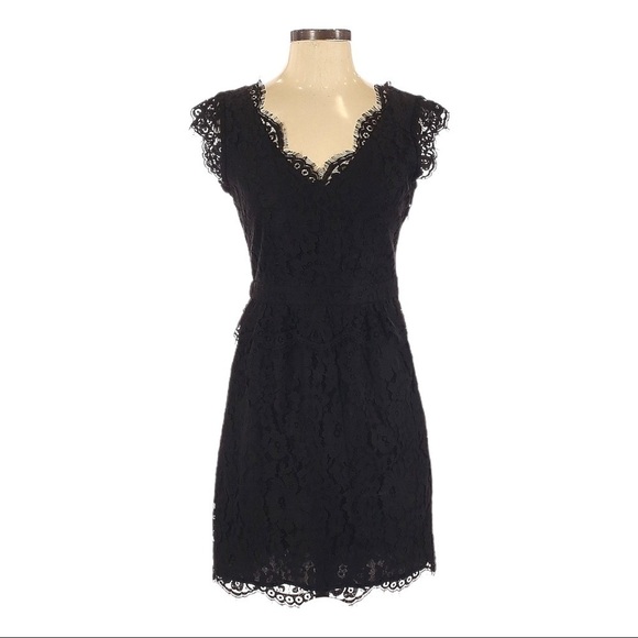 Joie Lebanon Little Black Lace Ruffle Peplum Boho Romantic Mini Dress Size XS - Picture 1 of 10